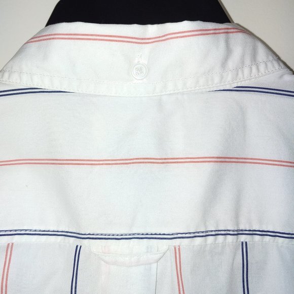 J.Crew Classic White with Black and Red Stripe Button Up Shirt Size 8 New/No Tag - Picture 5 of 11